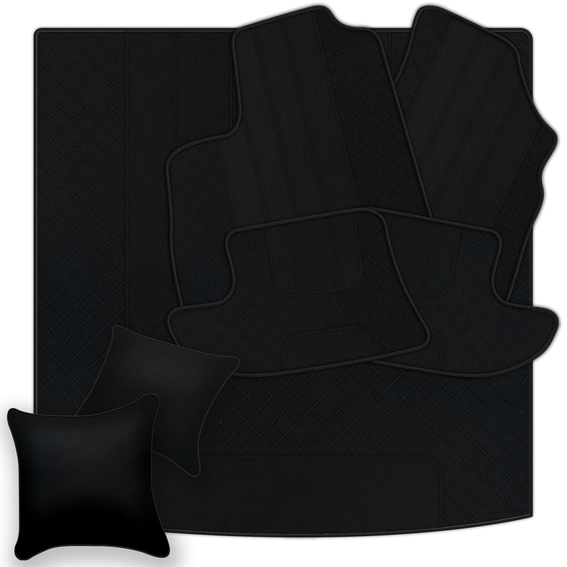 Black Leather Floor Mats for Bentley Continental GTC (2011-2018)