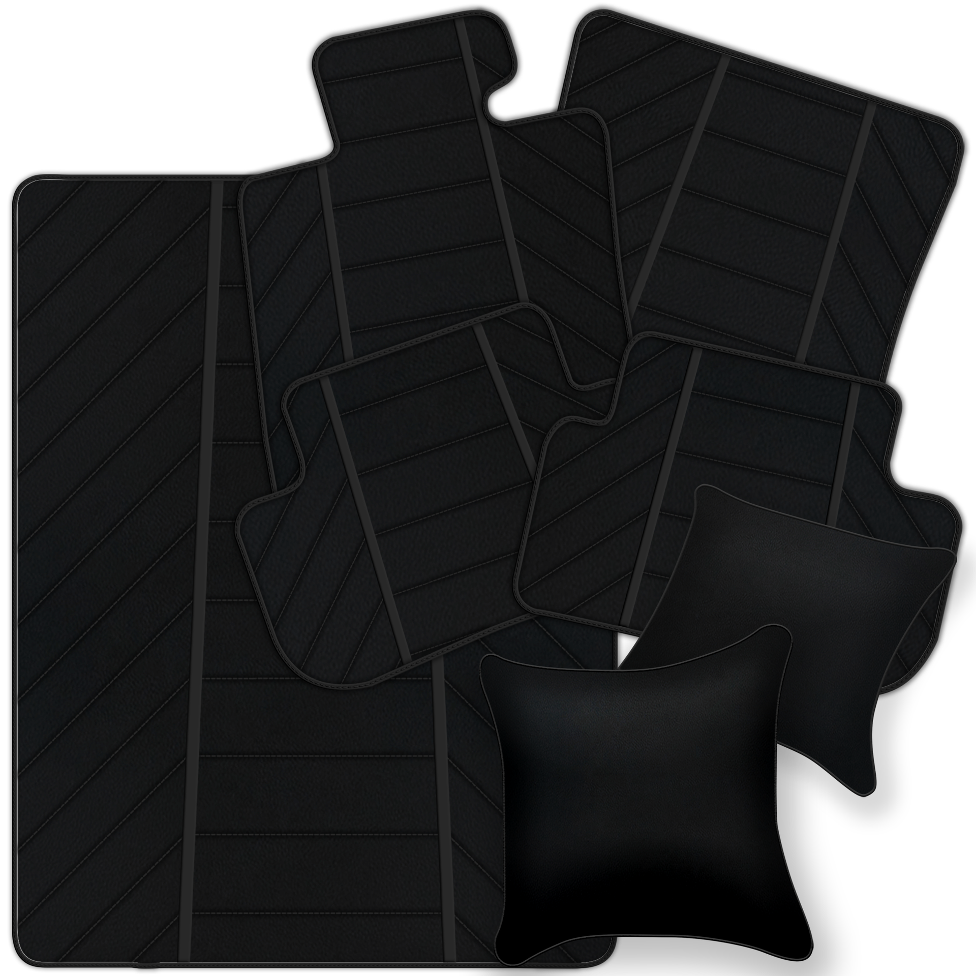 Premium Black Leather Floor Mats for Ferrari California | Full Set