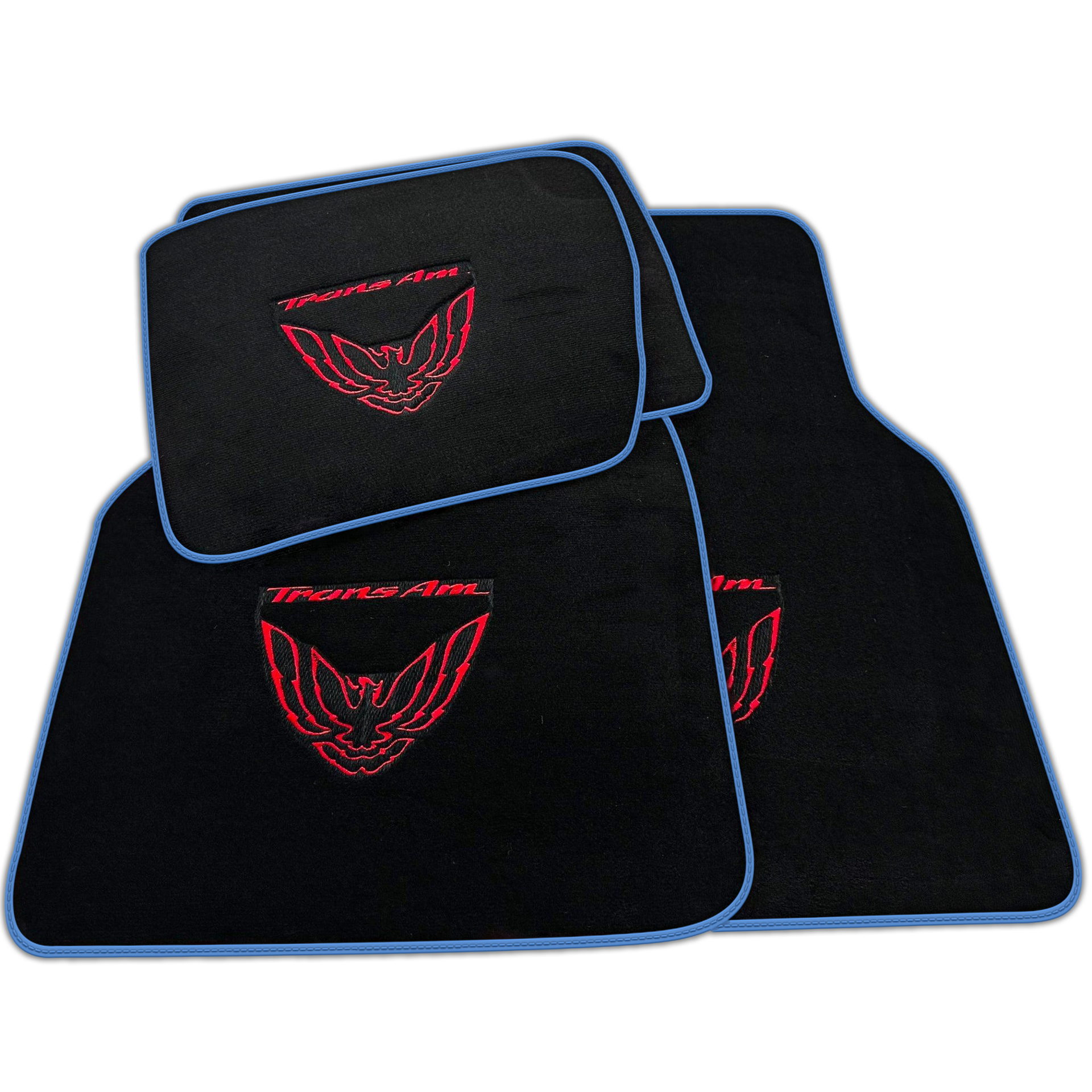 Black Floor Mats Red Trim for Pontiac FireBird (1993-2002) Trans Am