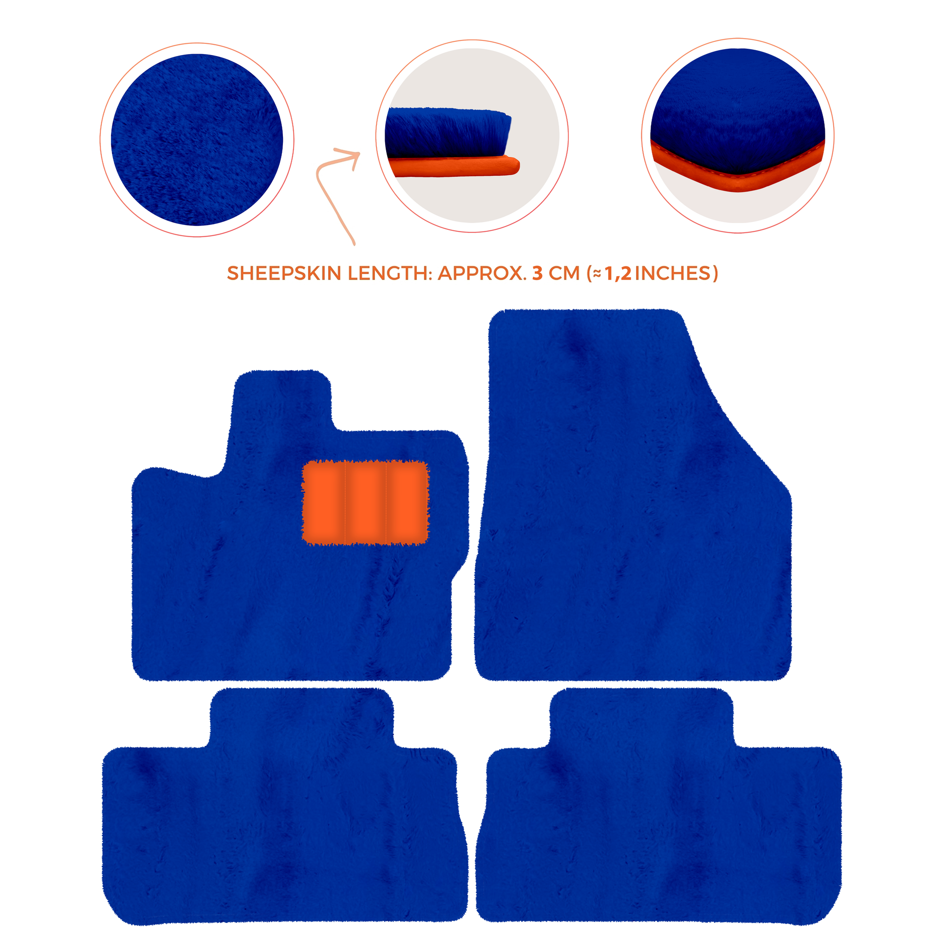 Premium Sheepskin Floor Mats for 2003-2007 Land Rover Freelander