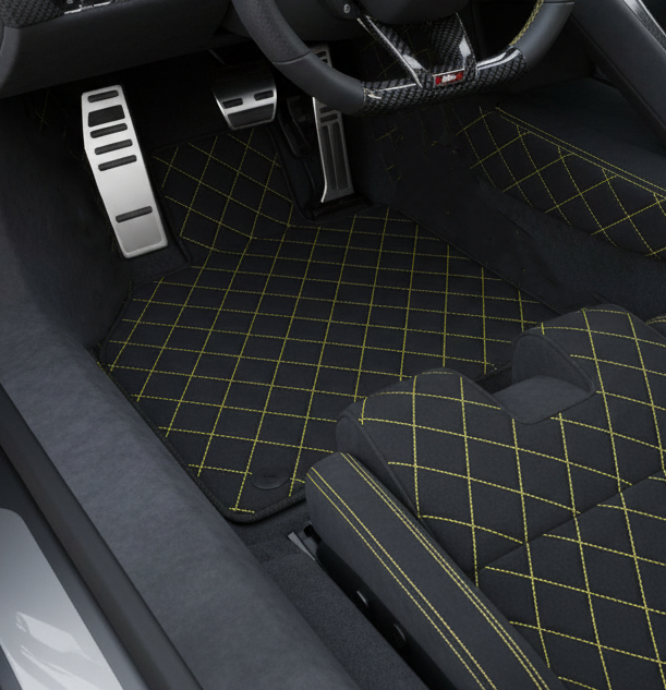 Customizable Floor Mats From Carpet With Leather for Lamborghini Countach (1974–1990) - AutoWin