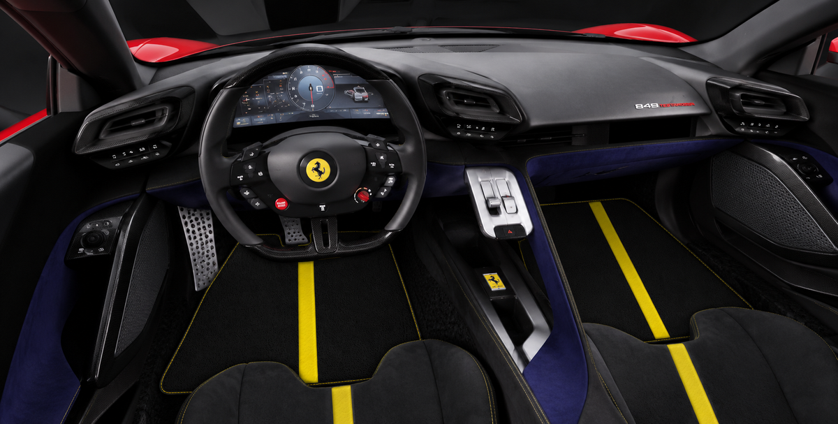 Tapetes de couro personalizáveis com padrão AW35 para Ferrari 849 Testarossa (2026-2027)