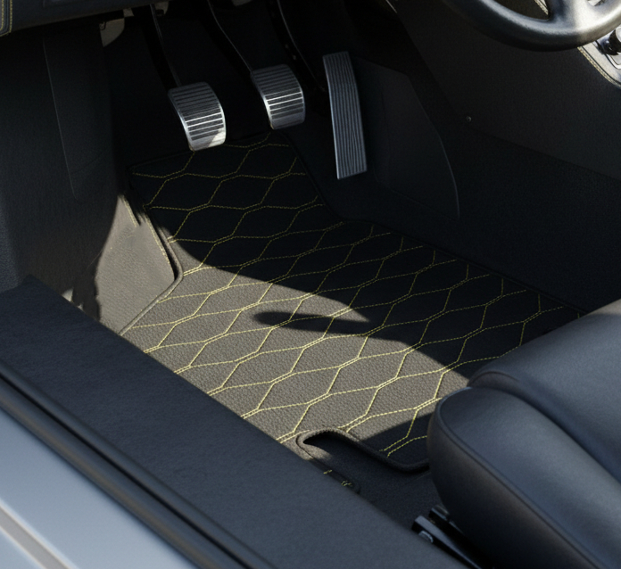 Customizable Floor Mats From Carpet With Leather for Lamborghini Countach (1974–1990) - AutoWin