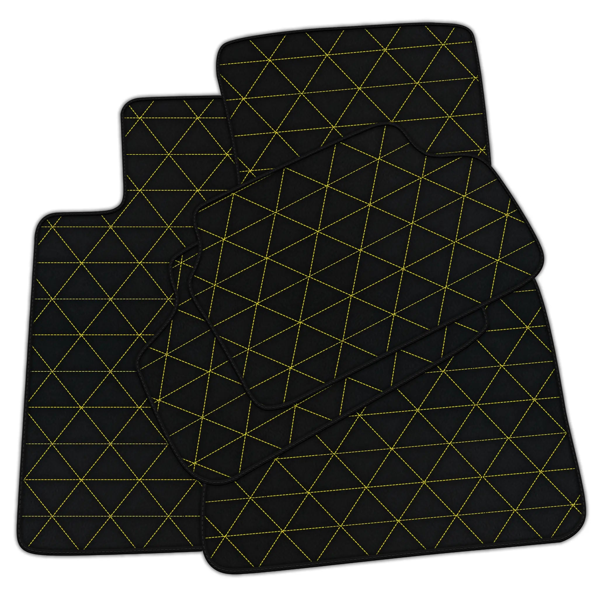 Customizable Leather Floor Mats with Triangle Pattern for BMW E38 Long (1997-2001)