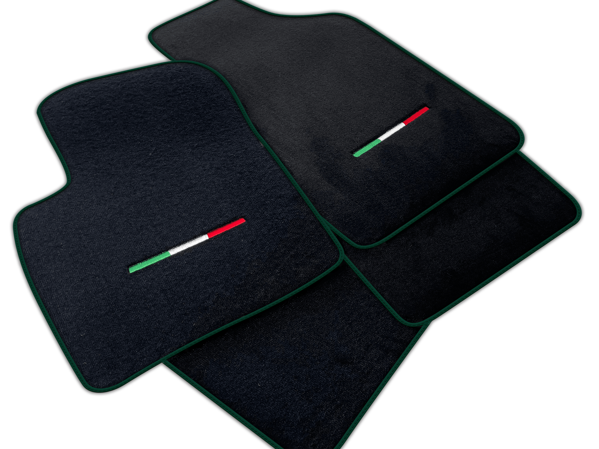 Italian Edition Black Floor Mats for Fiat 500 (2008-2013)