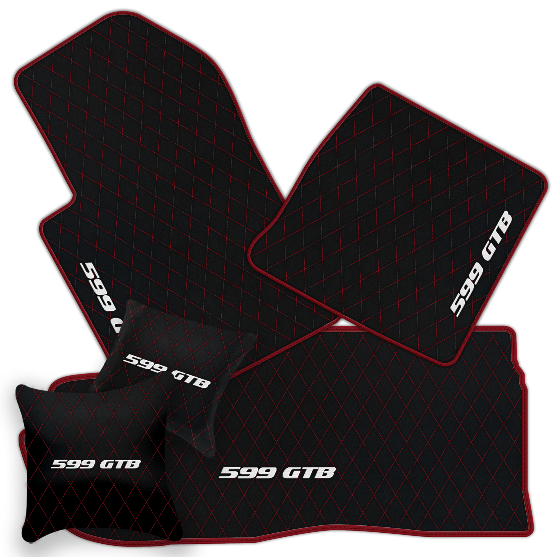 Custom Black Leather Floor Mats for Ferrari 599 Coupe (2006-2012)