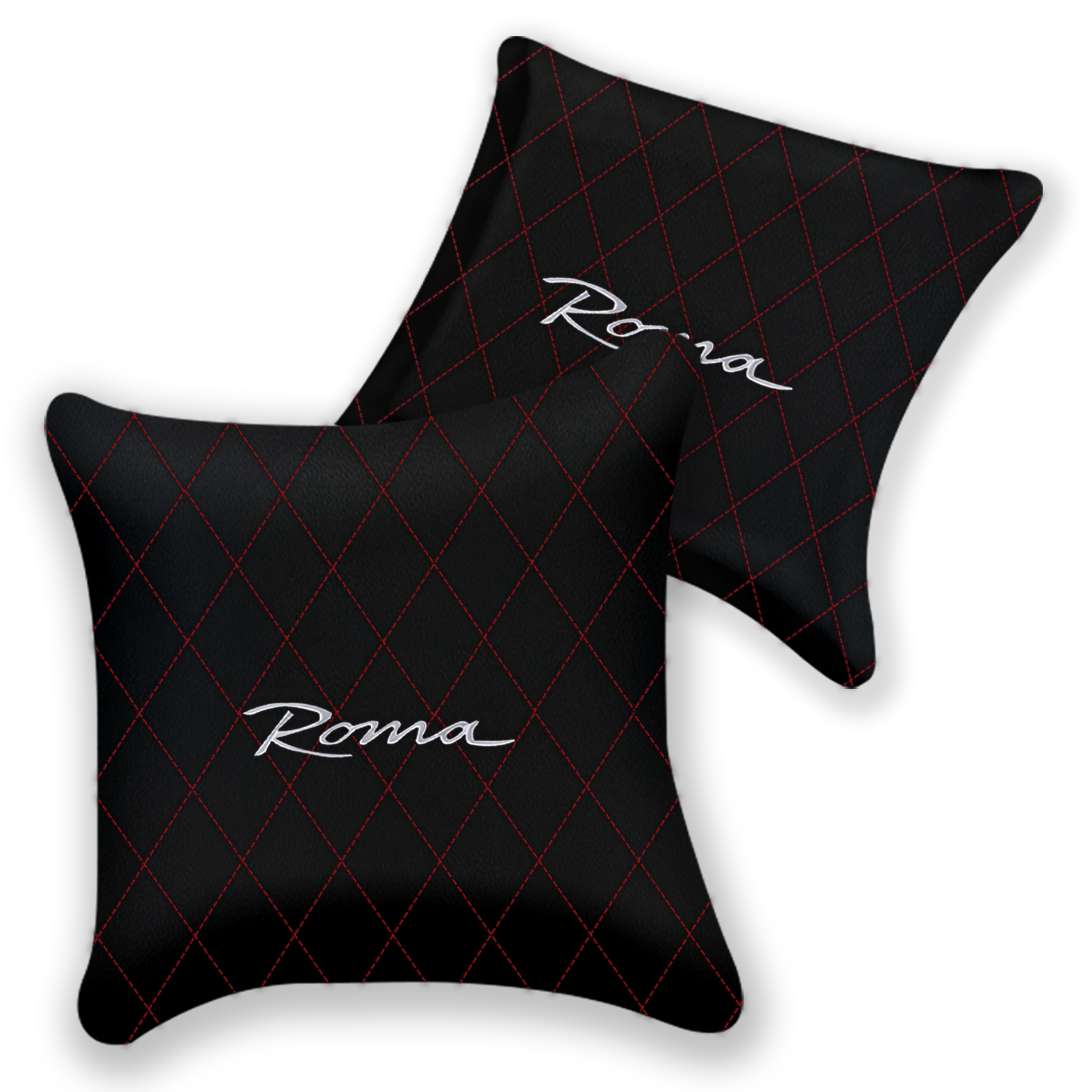 Customizable Black Leather Pillows for Ferrari Portofino (2018-2023)
