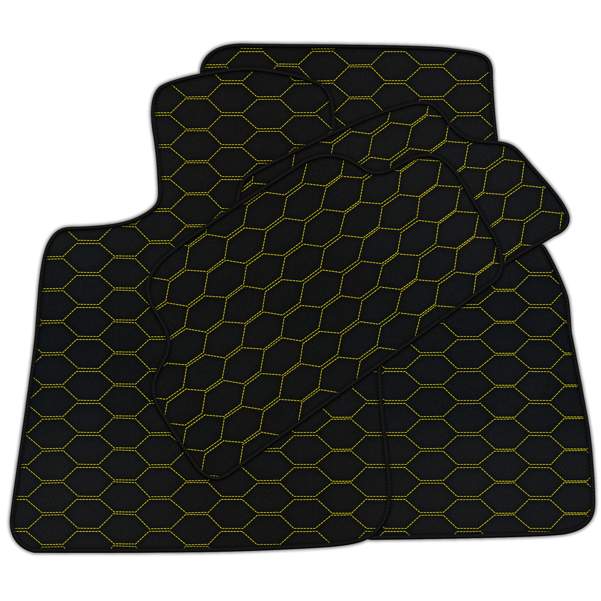 Customizable Leather Floor Mats with Divario Pattern for Mini Cooper / One F56 3-Doors (2014-2023)