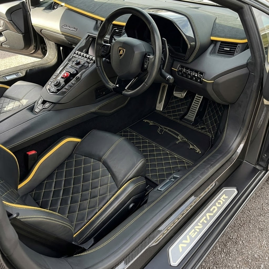 Tapetes de Carro de Couro para Lamborghini Aventador SV SVJ