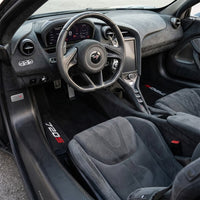 Mats de carro pretos para McLaren 720S (2017-2021) com couro de carbono