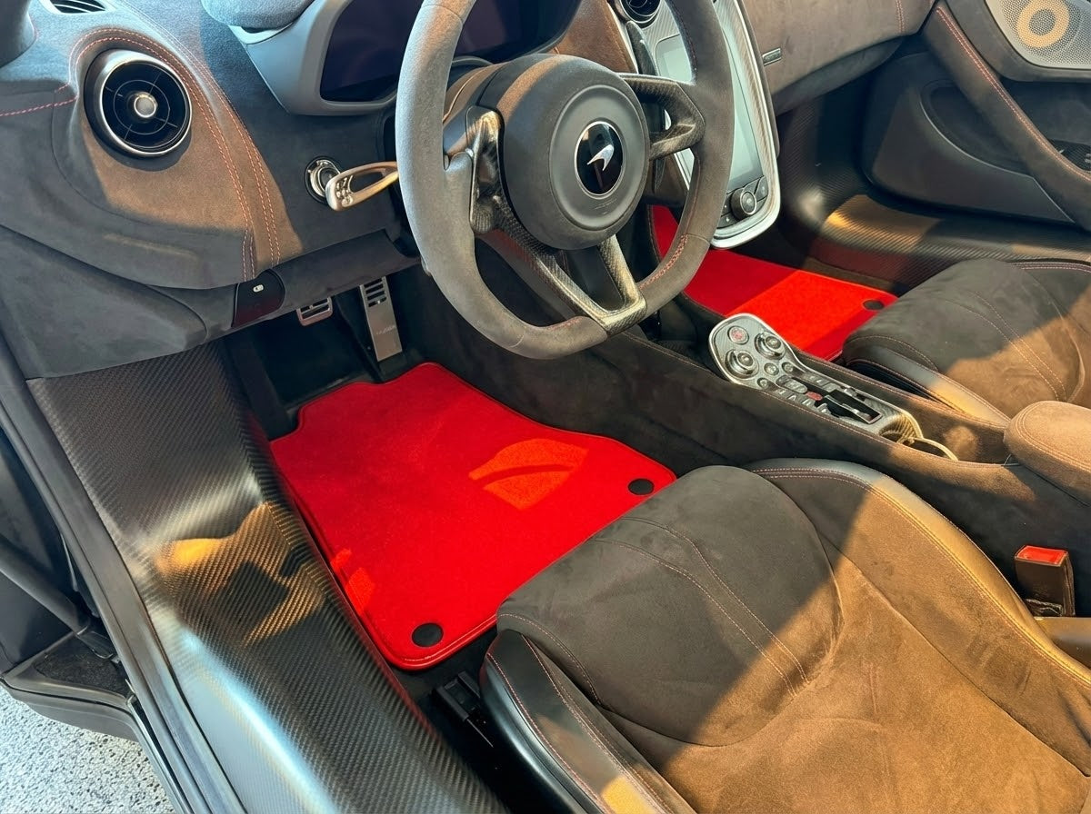 Customizable Floor Mats From Carpet With Leather for McLaren 600LT (2018-2020) - AutoWin