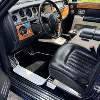 Black Floor Mats for Rolls Royce Phantom VIII 2017-2024 with White Leather | White Trim
