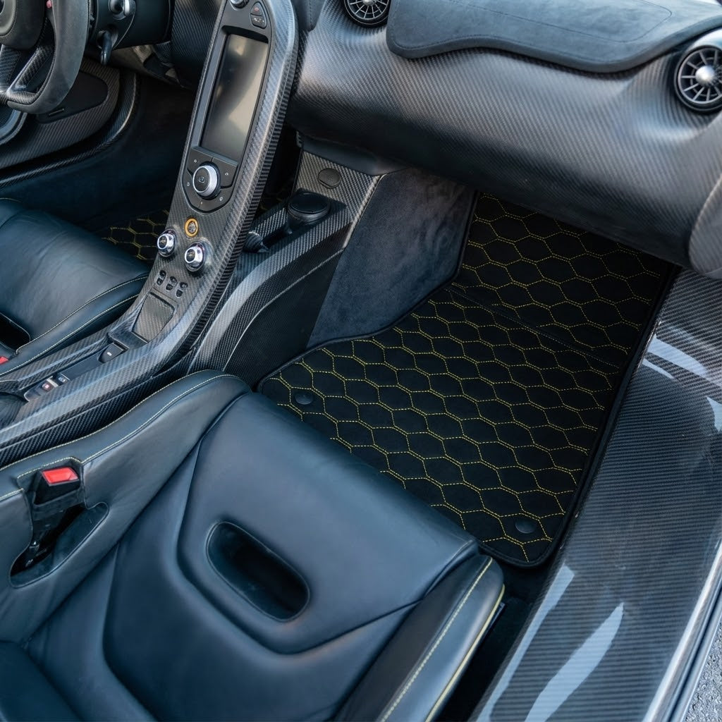 Customizable Leather Floor Mats with Line Pattern for McLaren P1 (2013-2015) - AutoWin