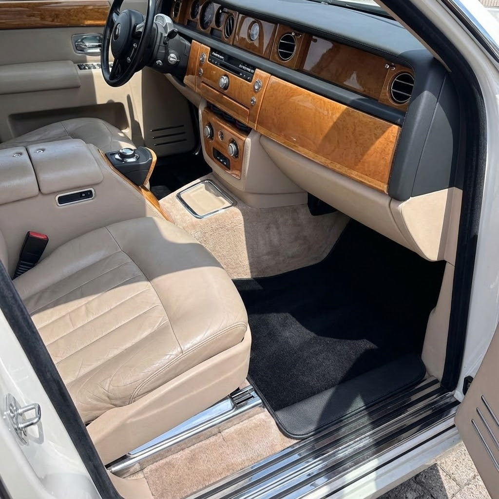 Custom Floor Mats for Rolls Royce Phantom Drophead Coupe With Black Leather