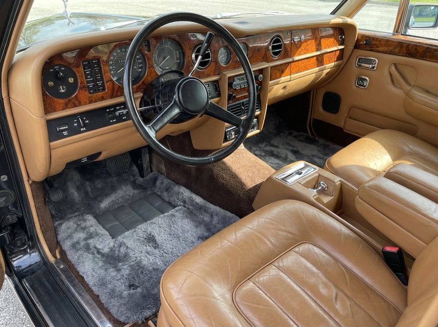 Tapetes de Pele de Ovelha Cinza Escuro Para Rolls Royce