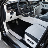 Black Floor Mats for Rolls Royce Spectre 2023-2024 with Gray Leather Borders