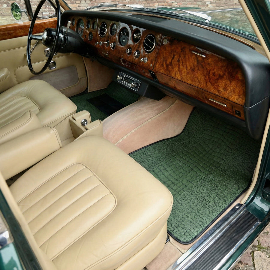 Tapetes de couro verde para Rolls-Royce Shadow (1965-1977)
