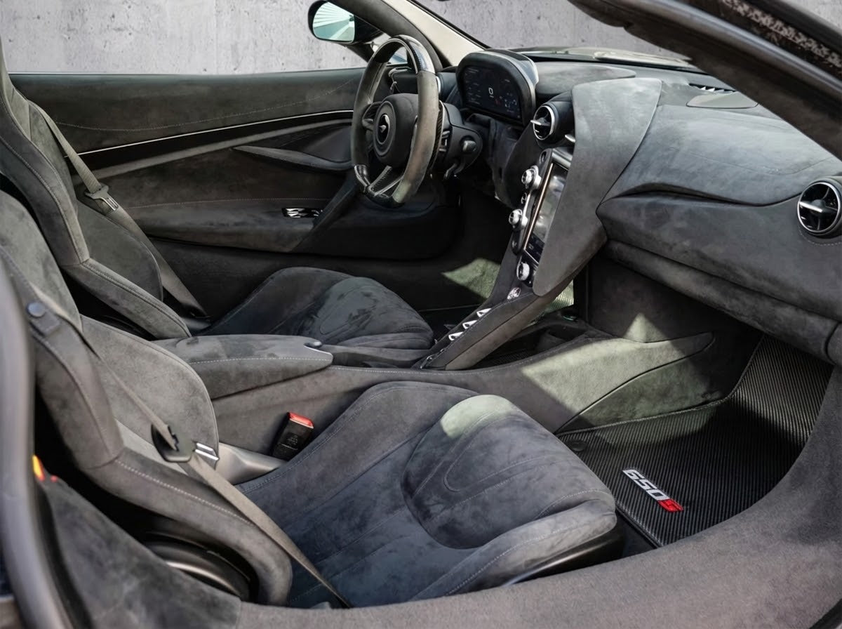 Tapetes para Carro para McLaren 650S Conjunto de Tapetes Sob Medida Pretos AutoWin