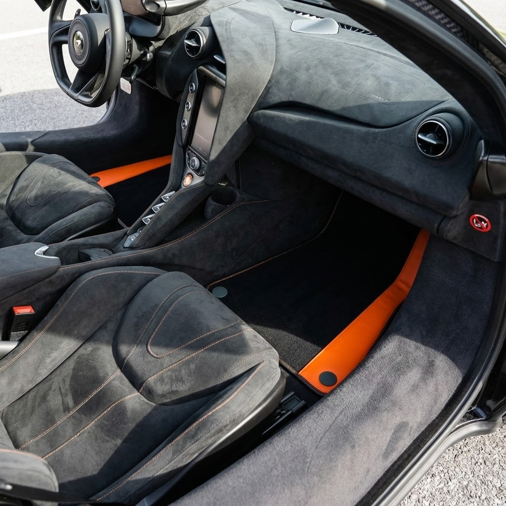 Customizable Leather Floor Mats with Divario Pattern for McLaren 750S (2023-2025) - AutoWin