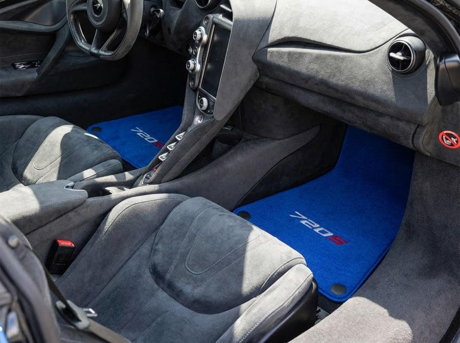 Tapetes Para McLaren 720S Carpete Azul Feita à Medida AutoWin