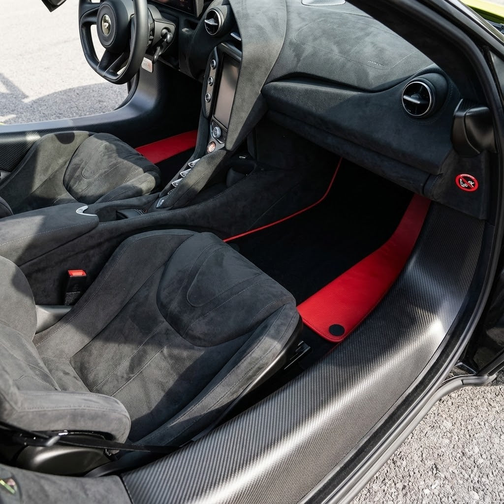 Customizable Leather Floor Mats with Divario Pattern for McLaren 750S (2023-2025) - AutoWin