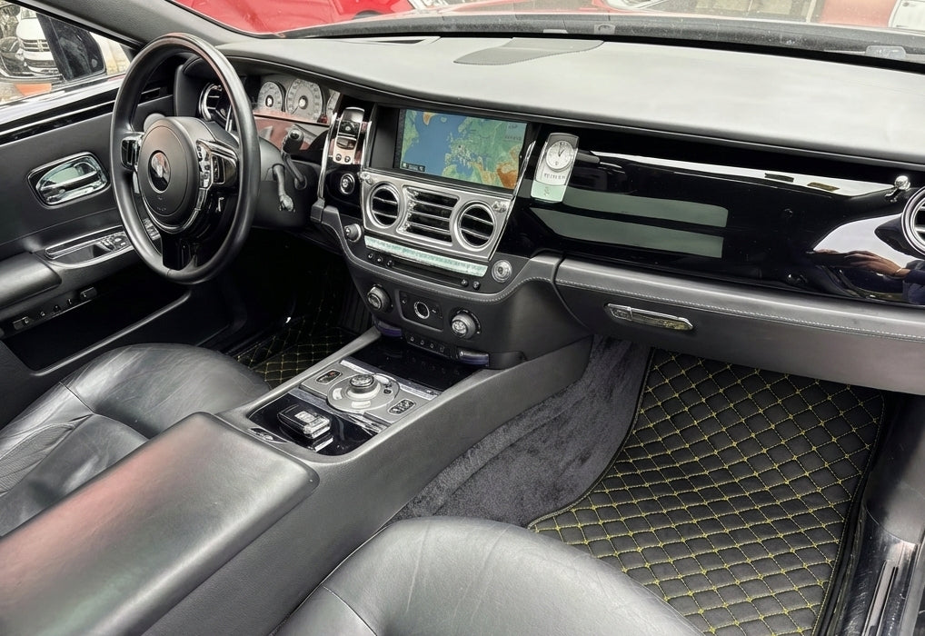 Customizable Floor Mats From Carpet With Leather for Rolls-Royce Ghost Series II (2021–2024) - AutoWin
