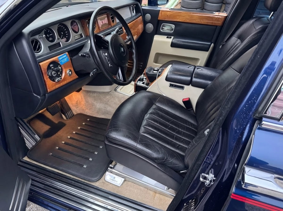Tapetes de Pele Para Rolls Royce Black Badge Phantom 2003–2016 Preta