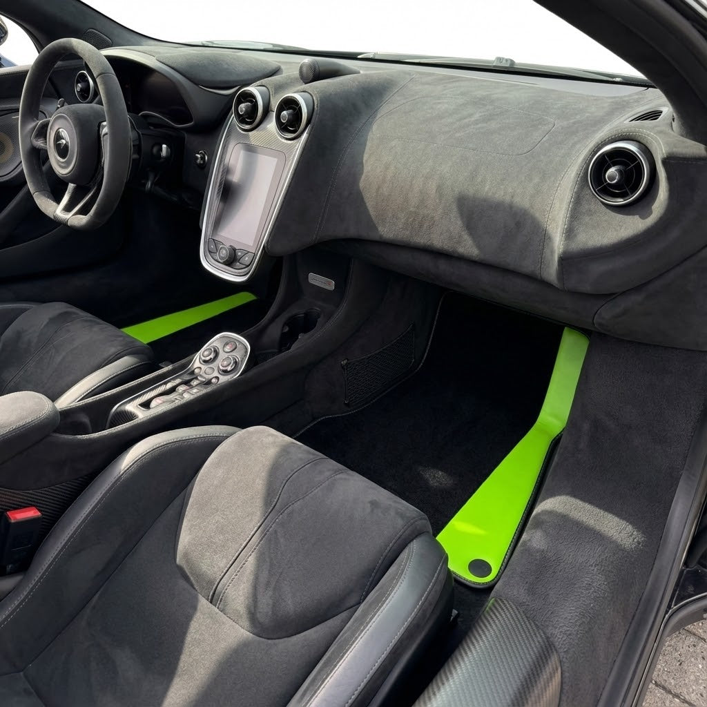 Customizable Floor Mats From Carpet With Leather for McLaren 600LT (2018-2020) - AutoWin