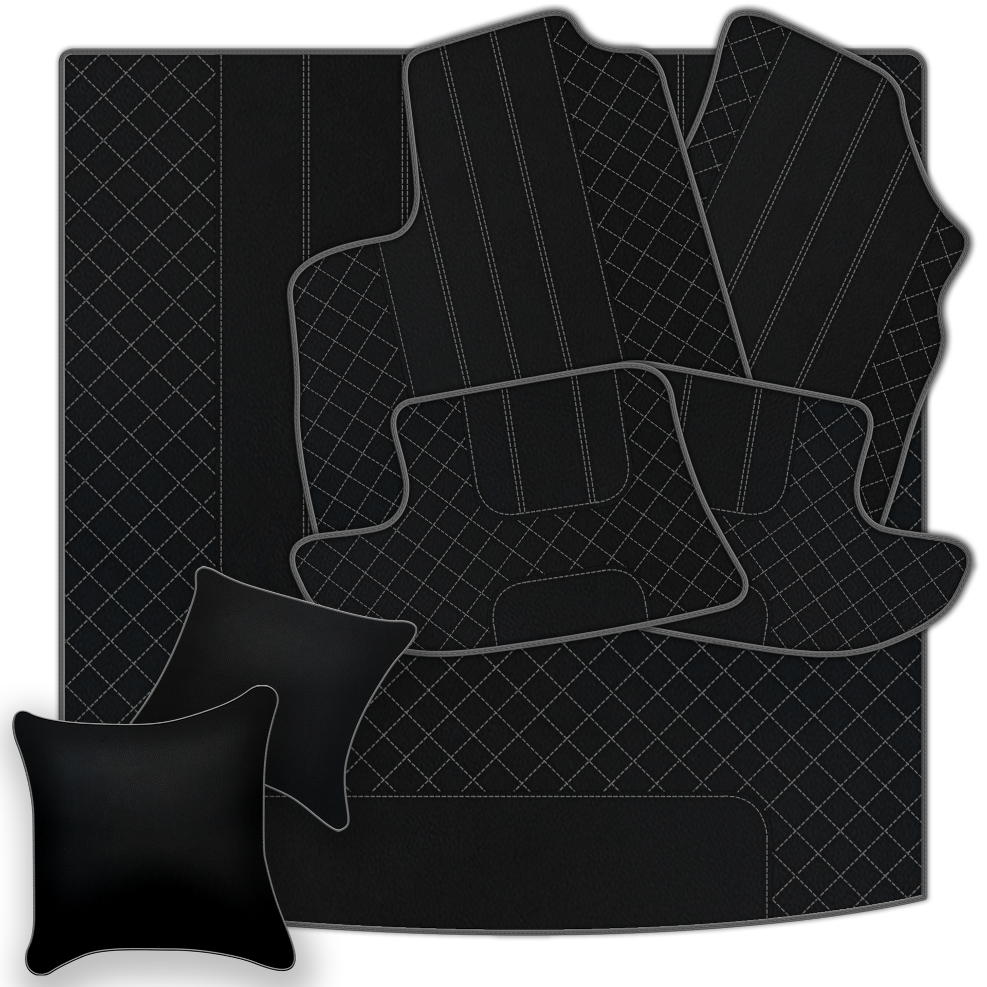 Black Leather Floor Mats for Bentley Continental GTC (2011-2018)
