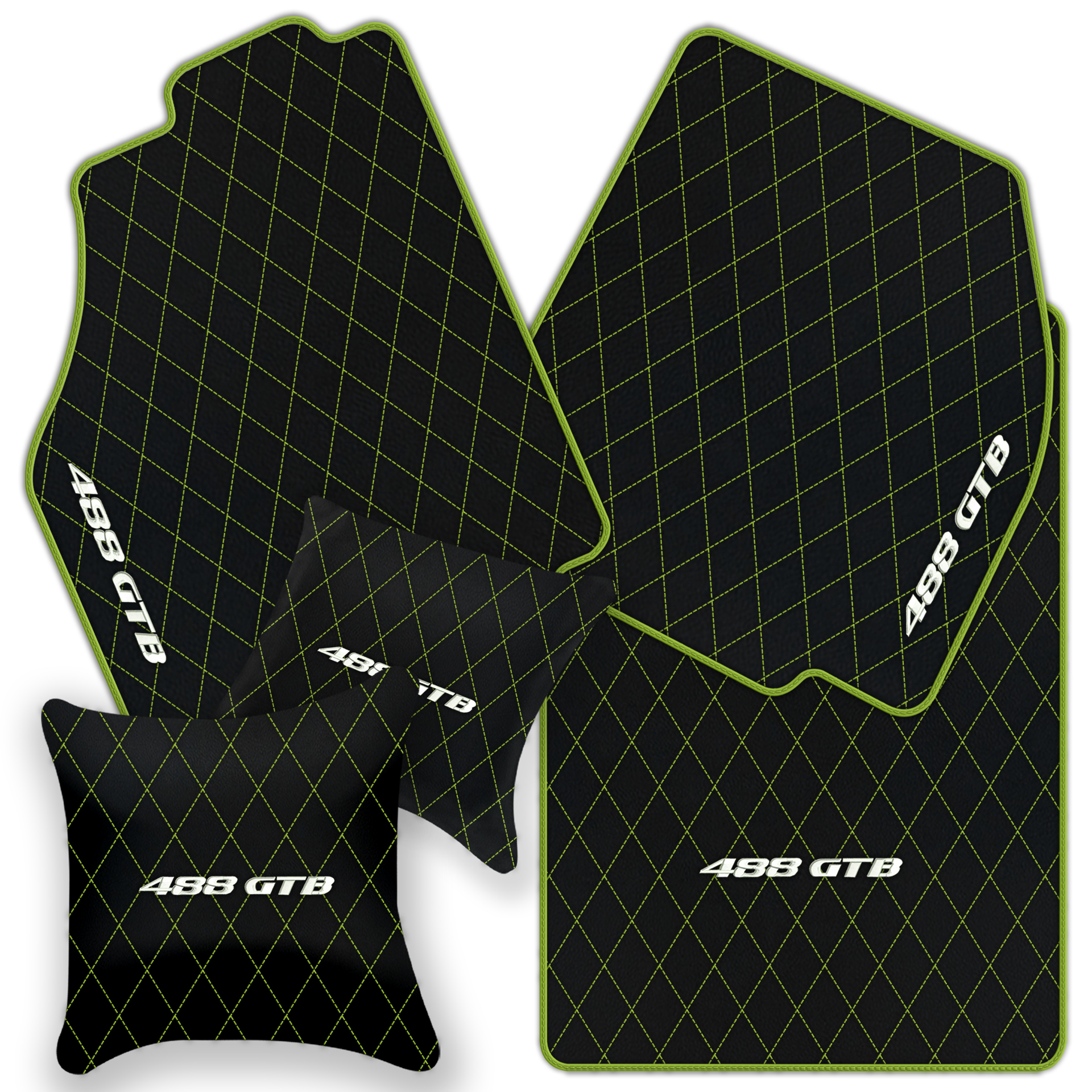 Premium Black Leather Floor Mats for Ferrari 458 Italia (2009-2015)