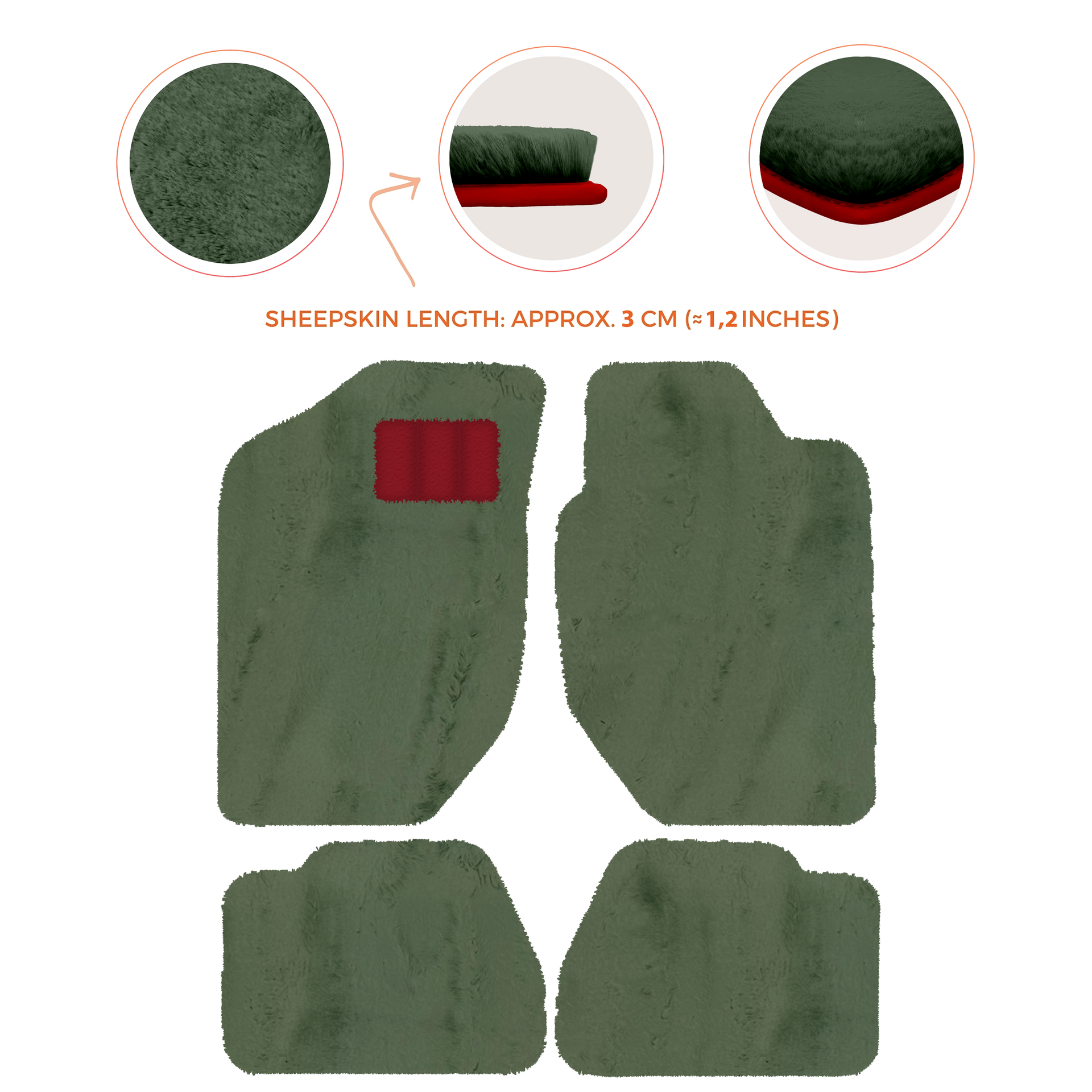 Luxury Sheepskin Floor Mats for Land Rover Discovery Sport (2015-2019)