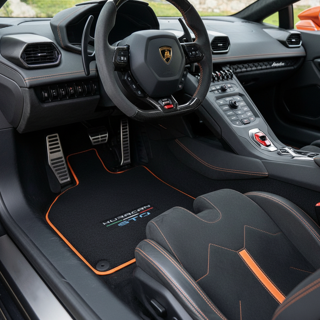 Custom Floor Mats for Lamborghini Huracan Gray Color - AutoWin.EU