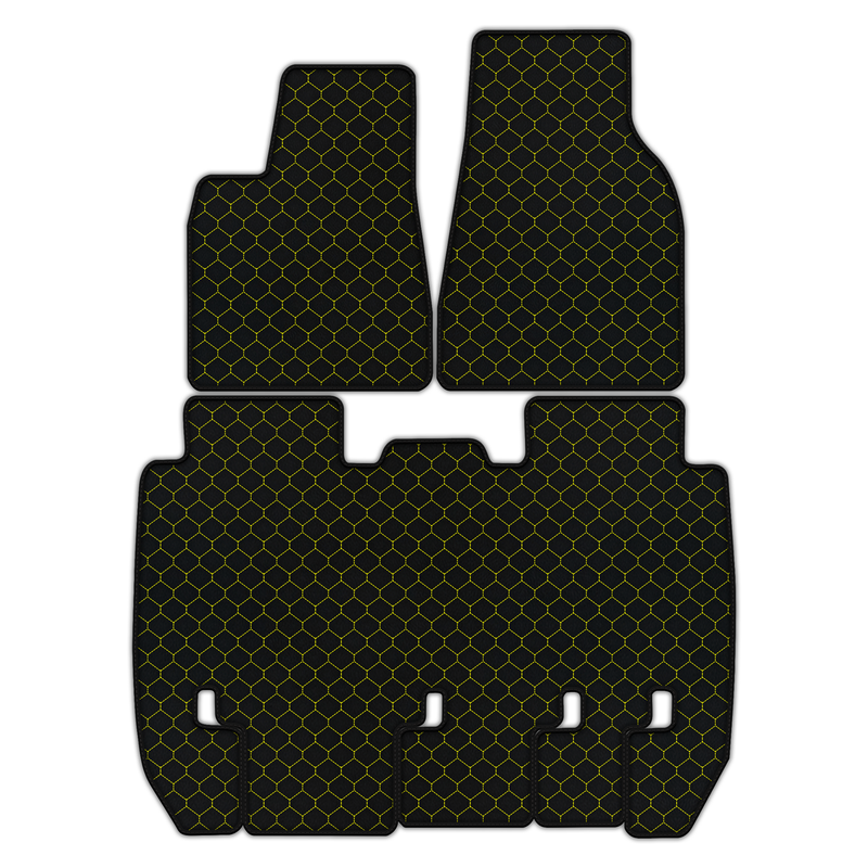 Customizable Leather Floor Mats with Hex Pattern for Tesla Model X - 5 Seats (2016-2025)