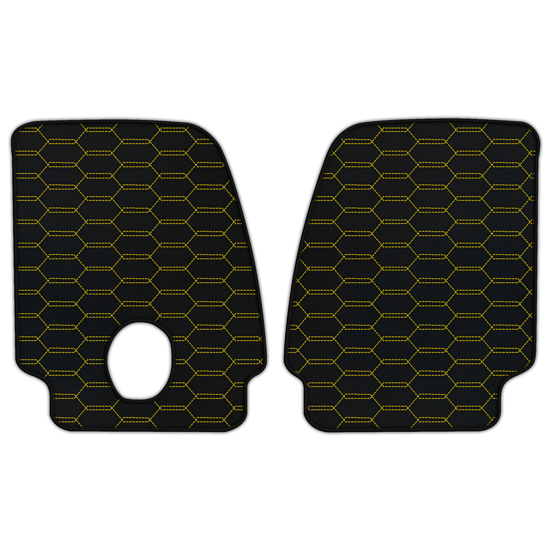 Custom Black Floor Mats for Ferrari Portofino (2018-2023) With Leather