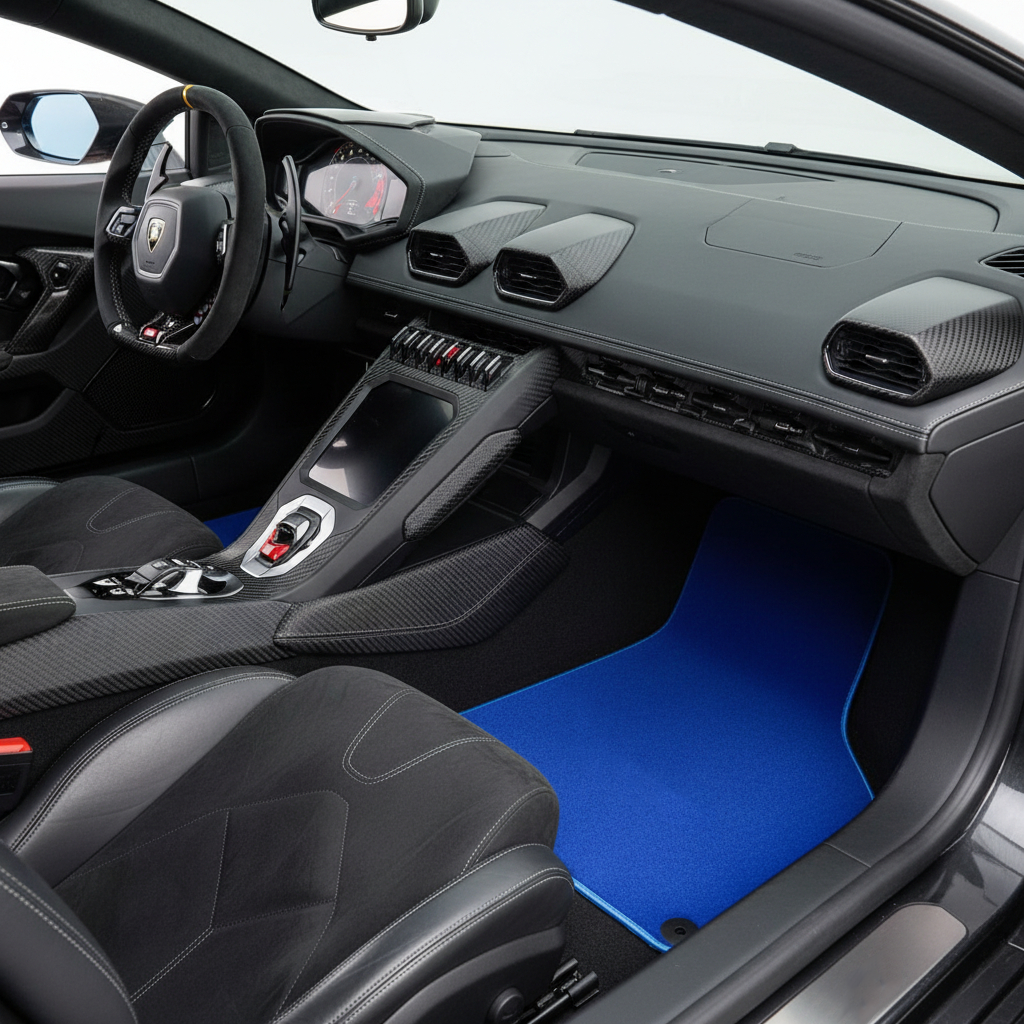 Tapetes de Carro Azuis Personalizados para Lamborghini Huracan STO 2014-2023