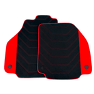 Black Alcantara Floor Mats for Ferrari 488 GTB (2016-2022) with Red Alcantara Accents