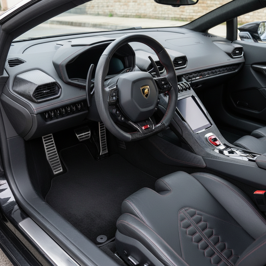 Tampas de carro pretas personalizadas para Lamborghini Huracan EVO (2019-2024)