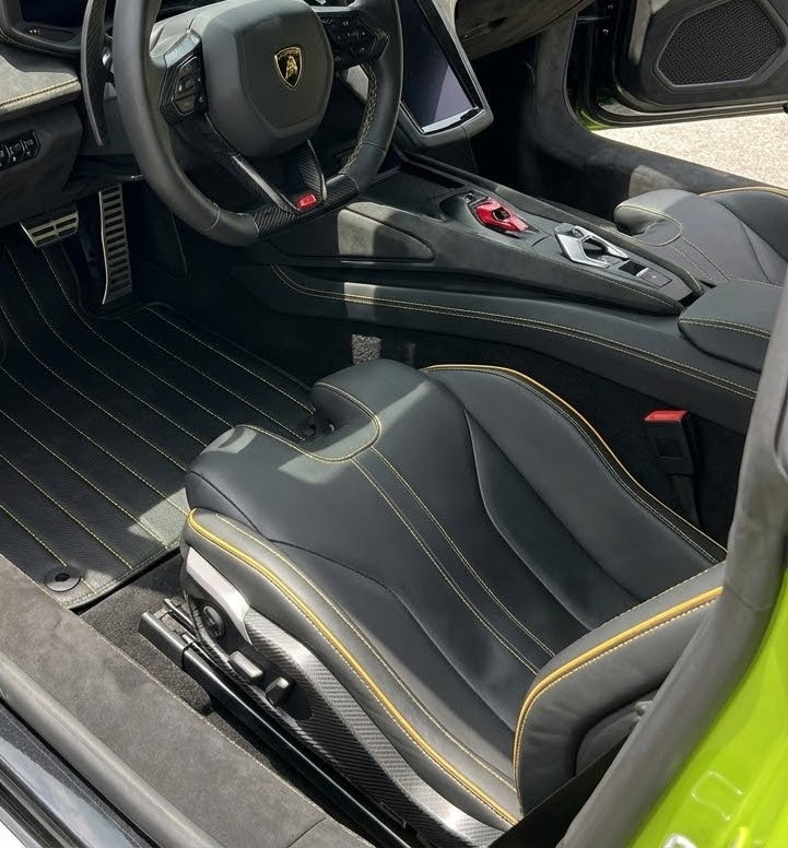 Customizable Leather Floor Mats with Divario Pattern for Lamborghini Temerario (2025-2026) - AutoWin