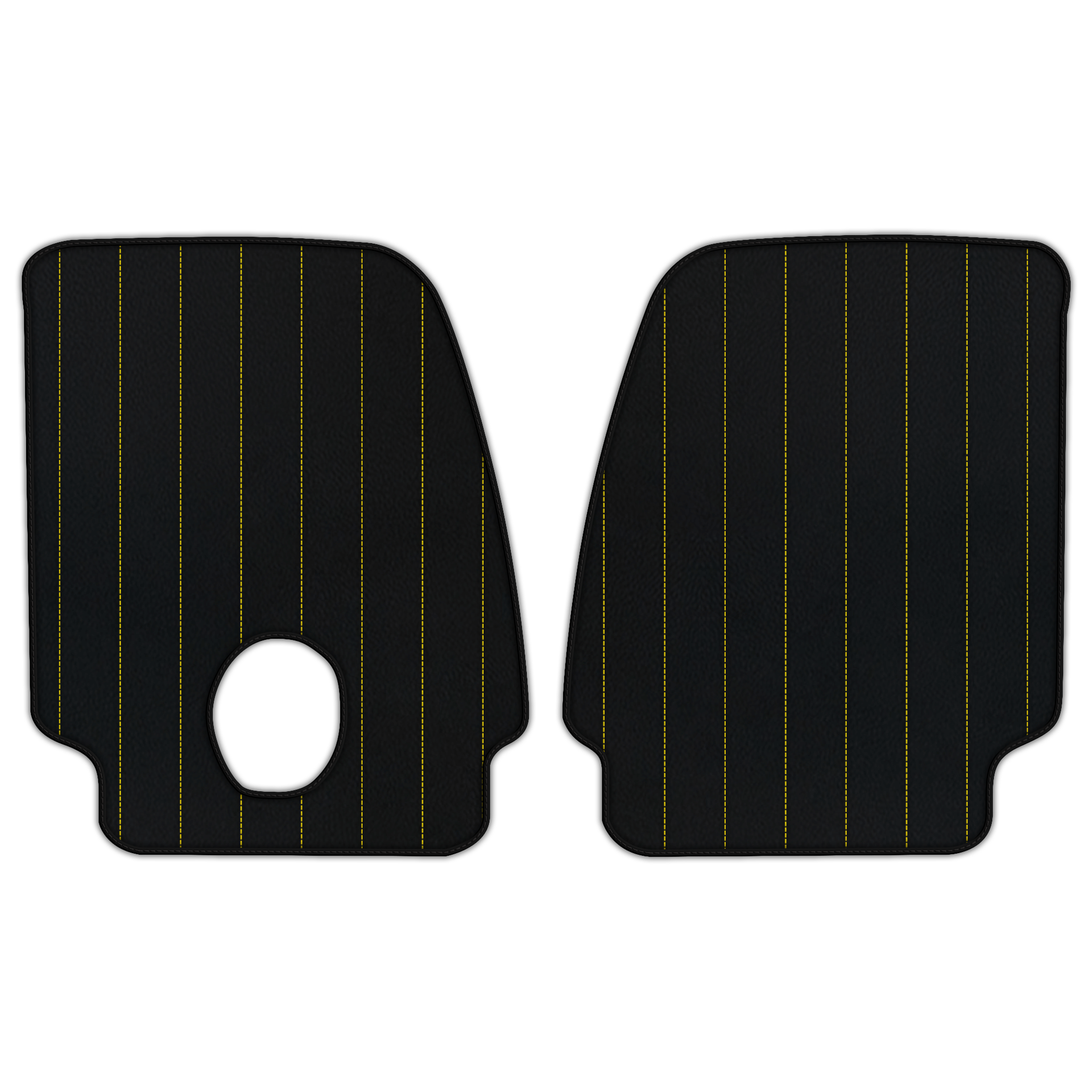 Custom Black Floor Mats for Ferrari Portofino (2018-2023) With Leather
