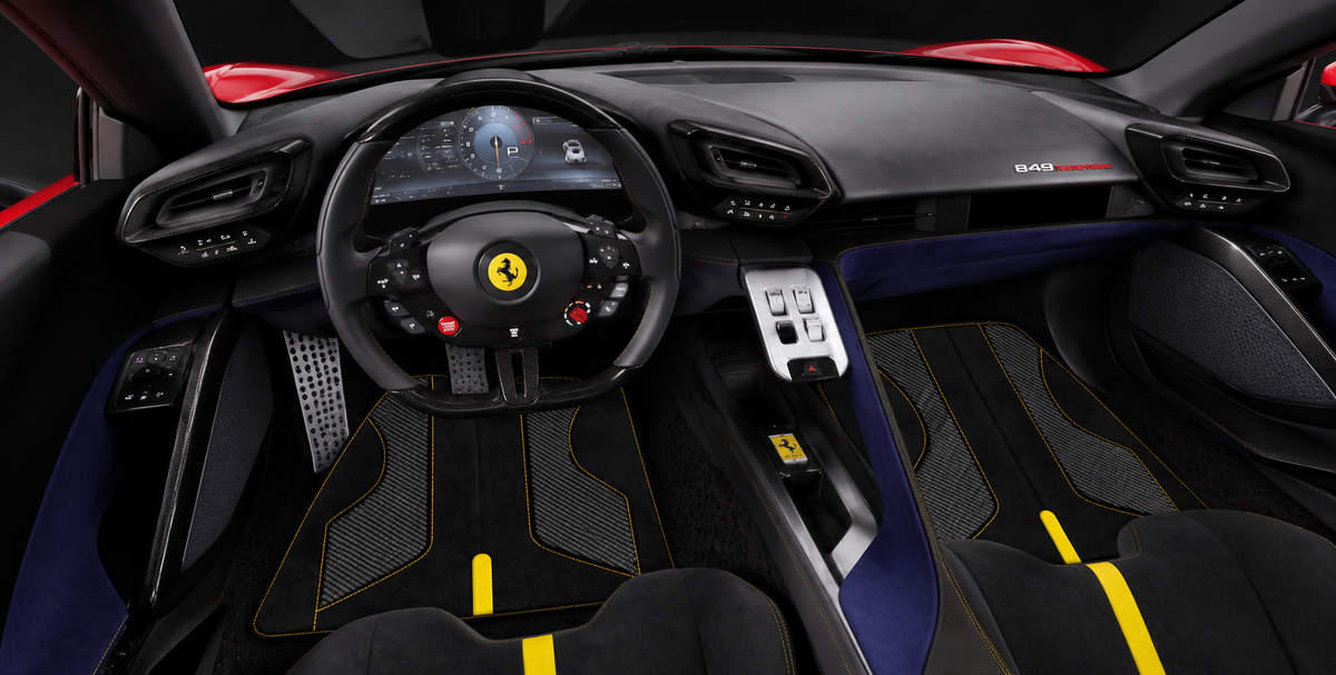 Tapetes de couro personalizáveis com padrão AW35 para Ferrari 849 Testarossa (2026-2027)