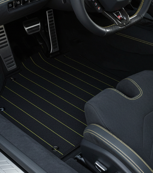 Customizable Leather Floor Mats with Triangle Pattern for Lamborghini Sian (2020-2022) - AutoWin