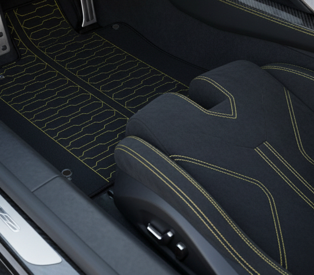 Customizable Leather Floor Mats with Line Pattern for Lamborghini Centenario (2016-2017) - AutoWin