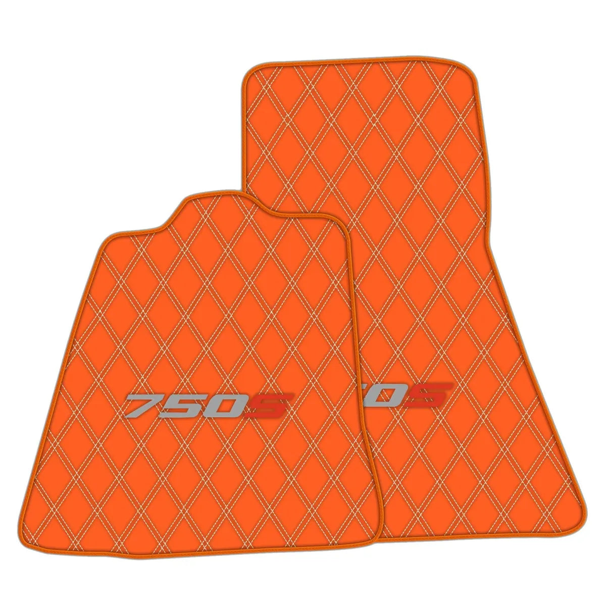 Orange leather floor mats for the McLaren 750S