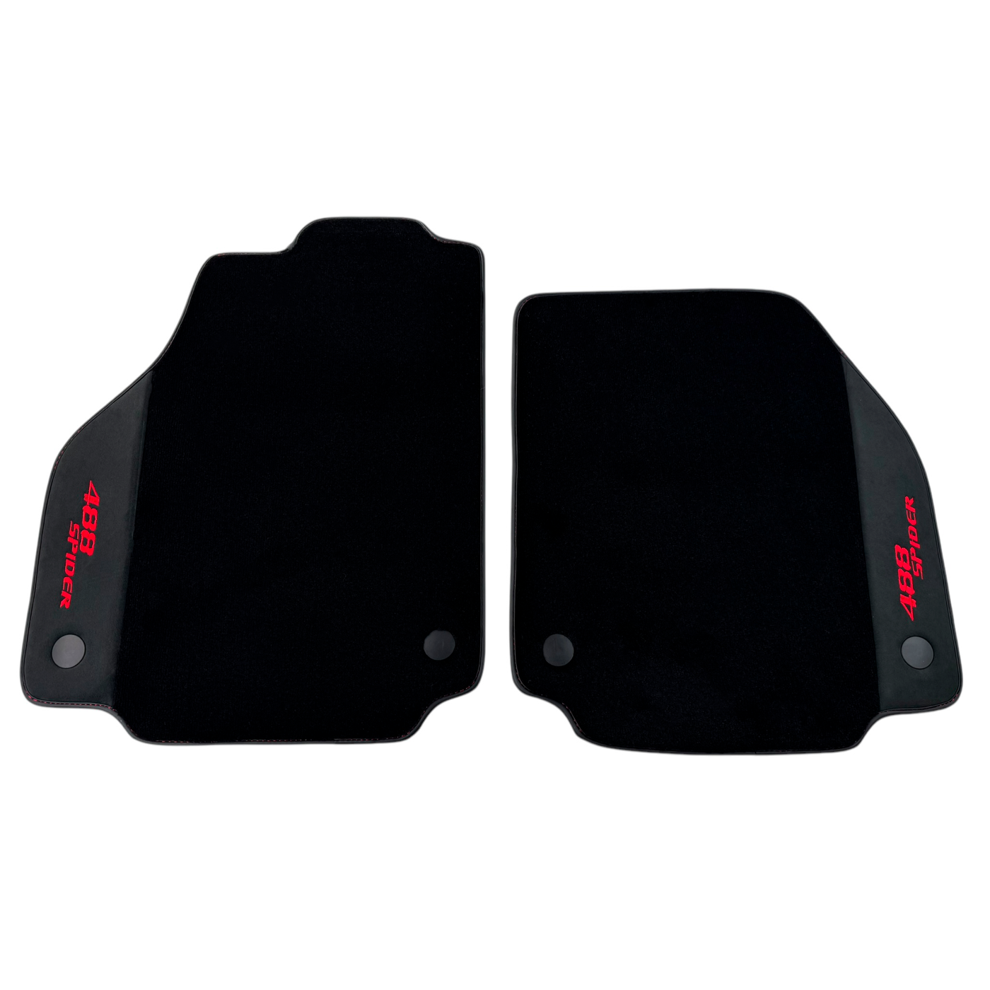 Black Floor Mats for Ferrari 488 Spider (2016-2022) with Alcantara | Red Sewing