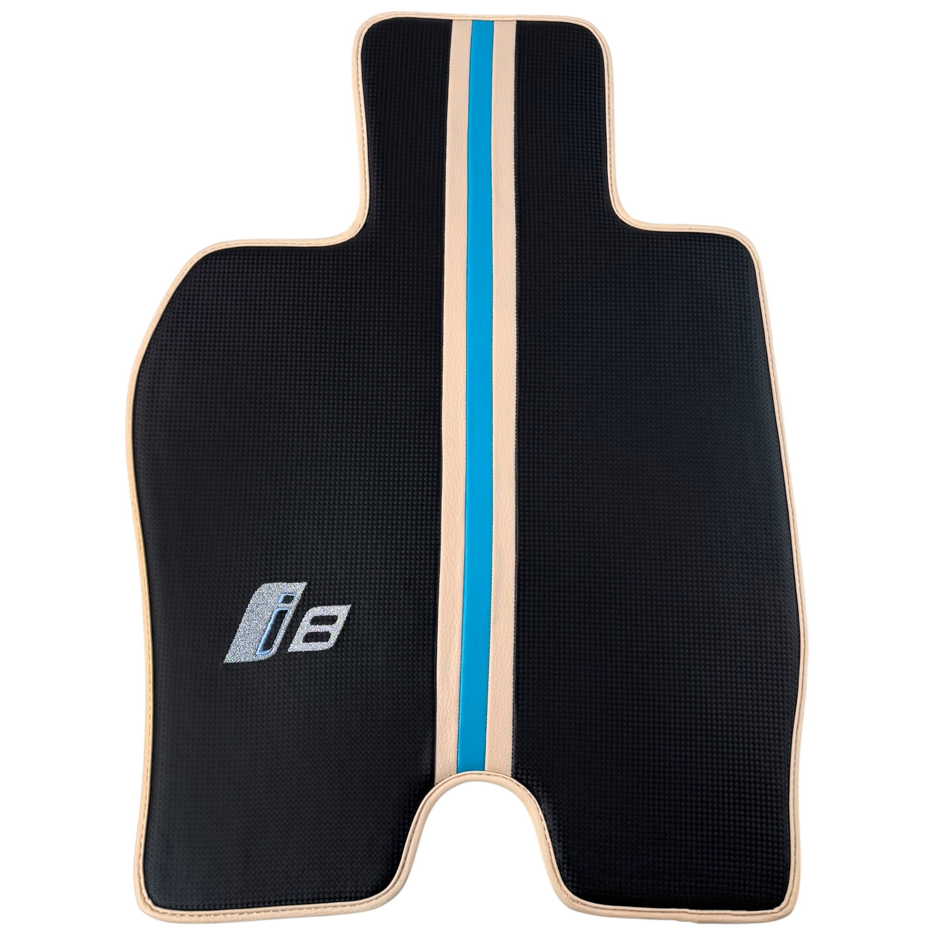 Black Car Floor Mats for BMW i8 Series l12 I15 with Leather by ER56 | Orange Edition - AutoWin
