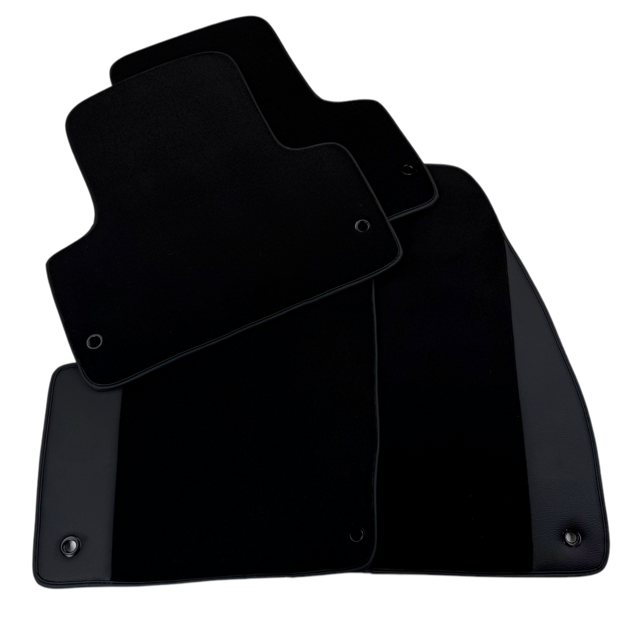 Black Floor Mats for Jeep Commander (2006-2010) with Leather | AutoWin