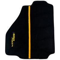 Black Floor Mats For Ferrari 488 Pista 2019-2021 With Yellow Leather