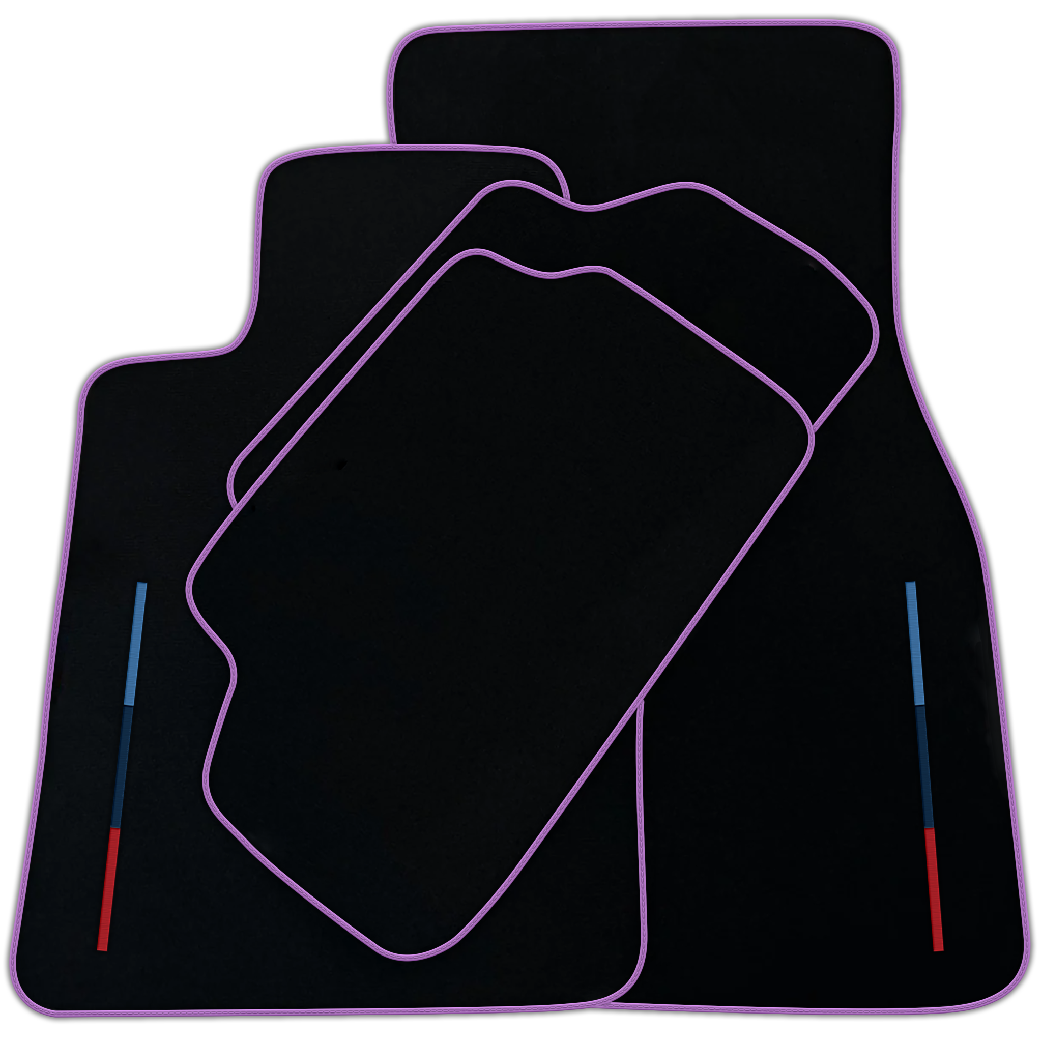Black Floor Mats For BMW 6 Series F12 With Color Stripes Tailored Set Perfect Fit | Various Trim Colors