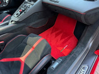 Customizable Floor Mats for Lamborghini Aventador Red Color Carpet