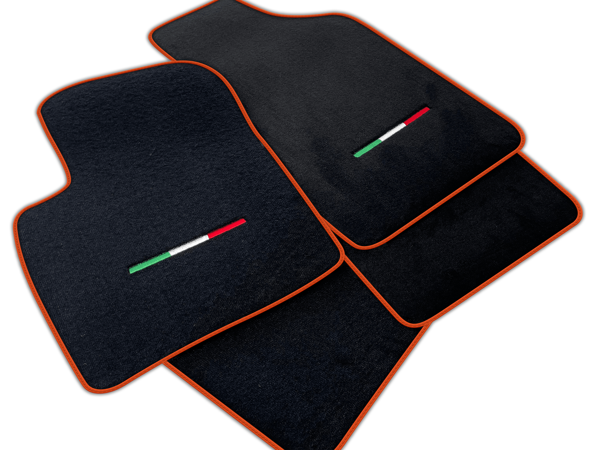 Italian Edition Black Floor Mats for Fiat 500X (2018-2024) Co Driver Without Fixing System